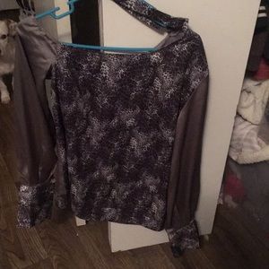 Silver animal print blouse